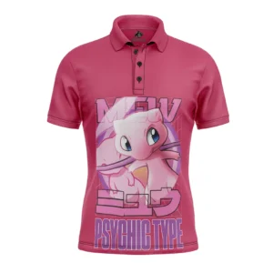 Mew Pokemon Polo Goft Shirt