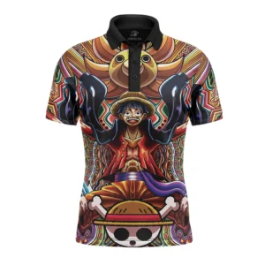 Trippy Monkey D. Luffy One Piece Polo Goft Shirt