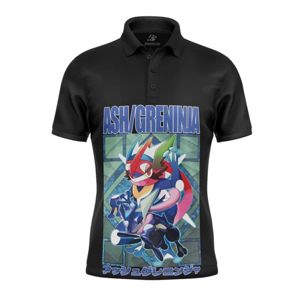 Ash Greninja Pokemon Polo Goft Shirt