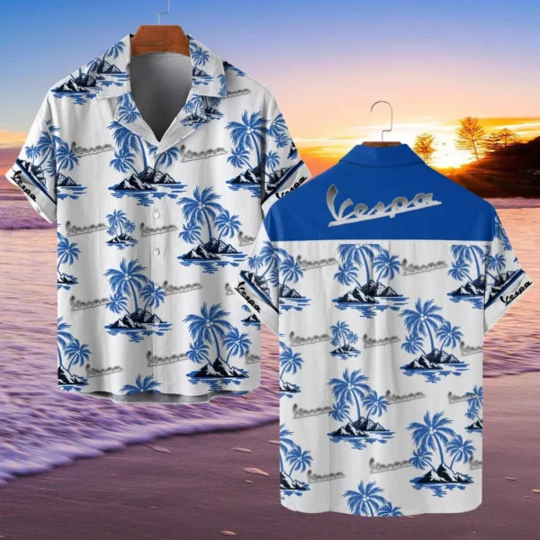 Vespa Hawaiian Shirt Style Classic Oversized Hawaiian, Unisex Hawaiian