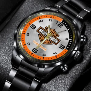 Harley-Davidson Watch Custom Name, Stainless Steel Watch, Dad Gifts