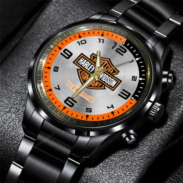 Harley-Davidson Watch Custom Name, Stainless Steel Watch, Dad Gifts