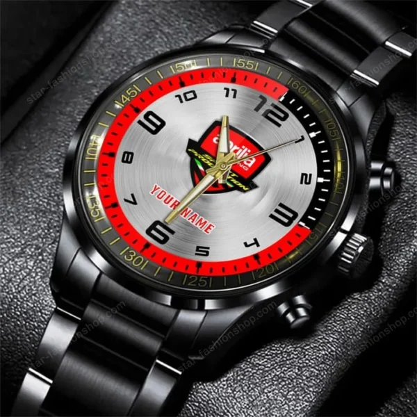 Aprilia Watch Custom Name, Stainless Steel Watch, Dad Gifts