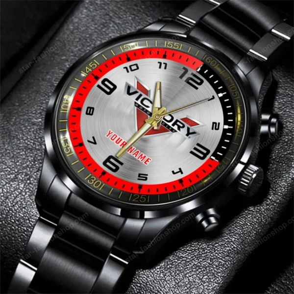 Victory Motorcycles Watch Custom Name, Stainless Steel Watch, Dad Gifts