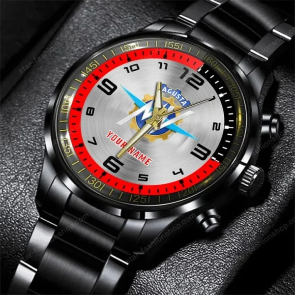 MV Agusta Watch Custom Name, Stainless Steel Watch, Dad Gifts