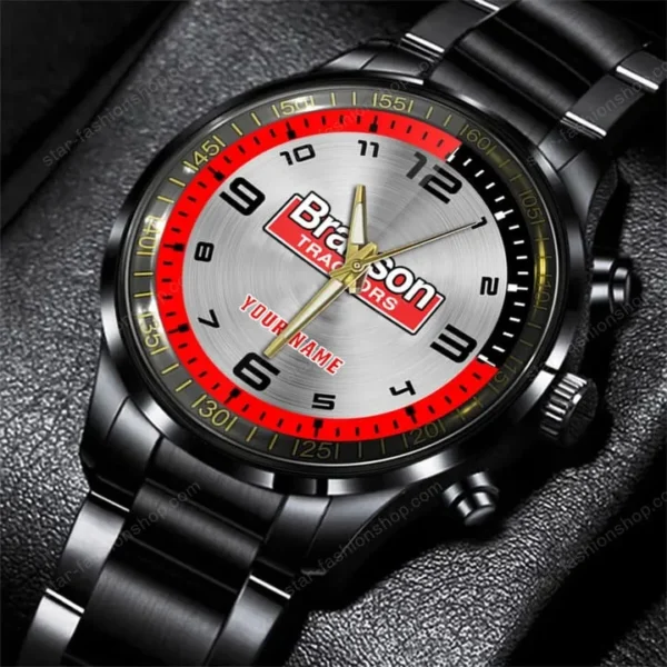 Branson Watch Custom Name, Stainless Steel Watch, Dad Gifts