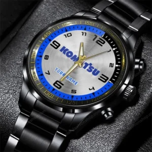 Komatsu Watch Custom Name, Stainless Steel Watch, Dad Gifts