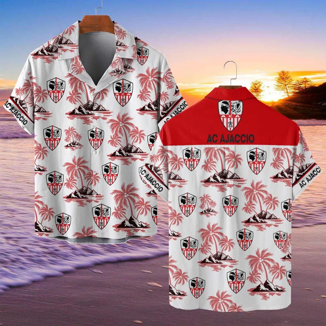 AC Ajaccio Hawaiian Shirt Style Classic Oversized Hawaiian, Unisex Hawaiian Shirt