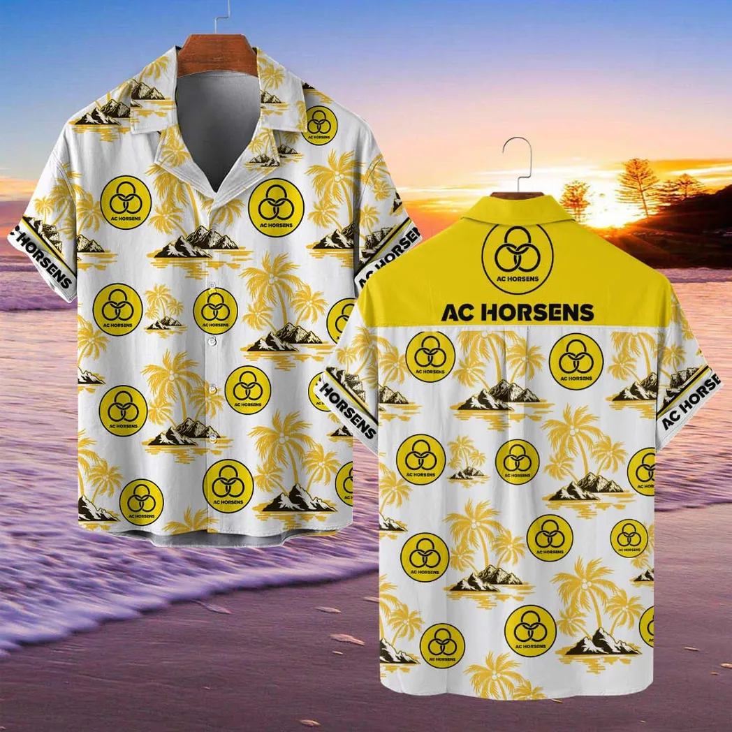 AC Horsens Hawaiian Shirt Style Classic Oversized Hawaiian, Unisex Hawaiian Shirt Trending Summer