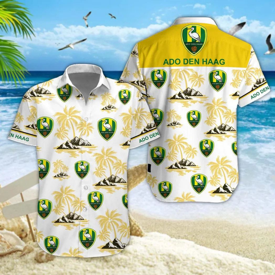 ADO Den Haag Hawaiian Shirt Style Classic Oversized Hawaiian, Unisex Hawaiian Shirt Trending Summer