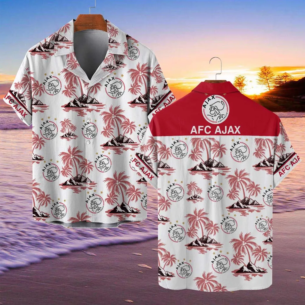 AFC Ajax Hawaiian Shirt Style Classic Oversized Hawaiian, Unisex Hawaiian Shirt