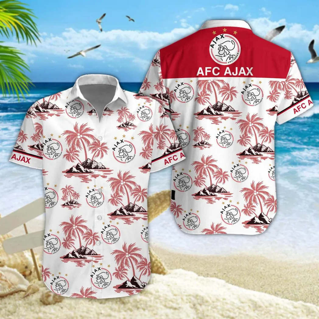 AFC Ajax Hawaiian Shirt Style Classic Oversized Hawaiian, Unisex Hawaiian Shirt Trending Summer