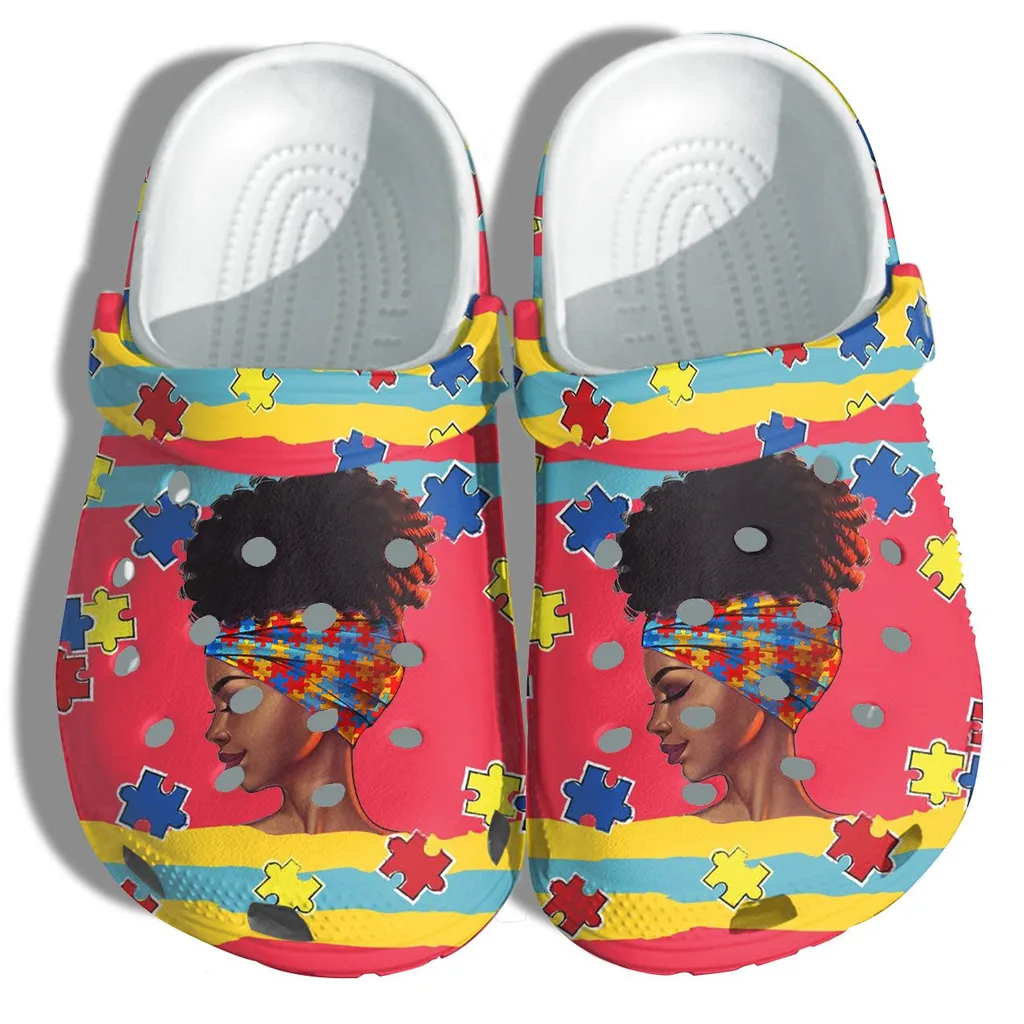 Africa Women Autism Puzzel Crocs