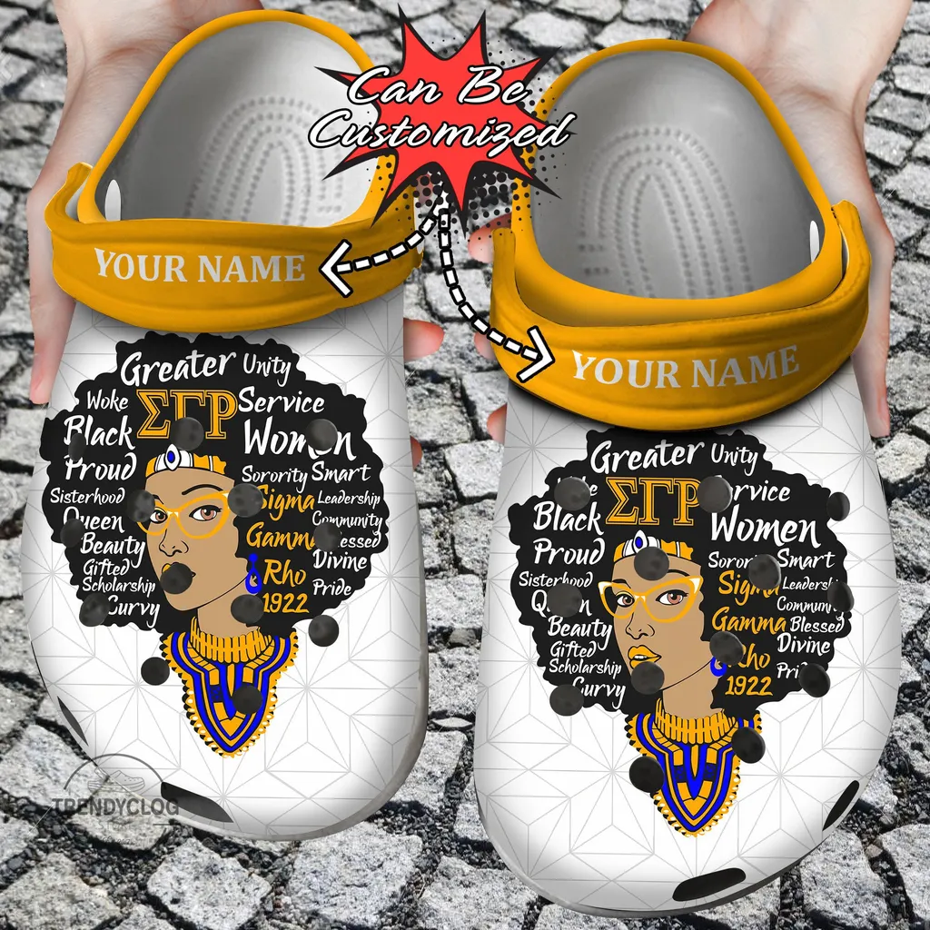 African American Crocs Personalized Sigma Gamma Rho Queen Clog