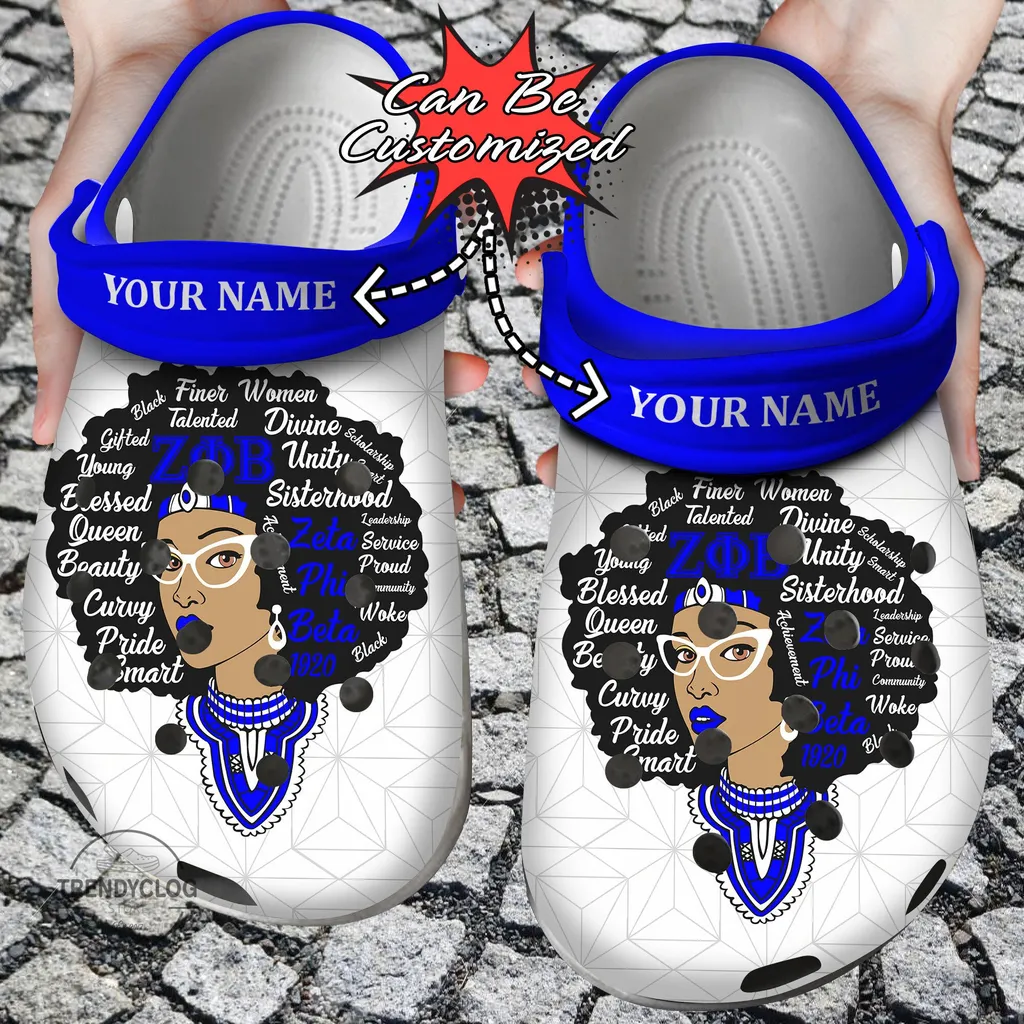 African American Crocs Personalized Zeta Phi Beta Queen Clog