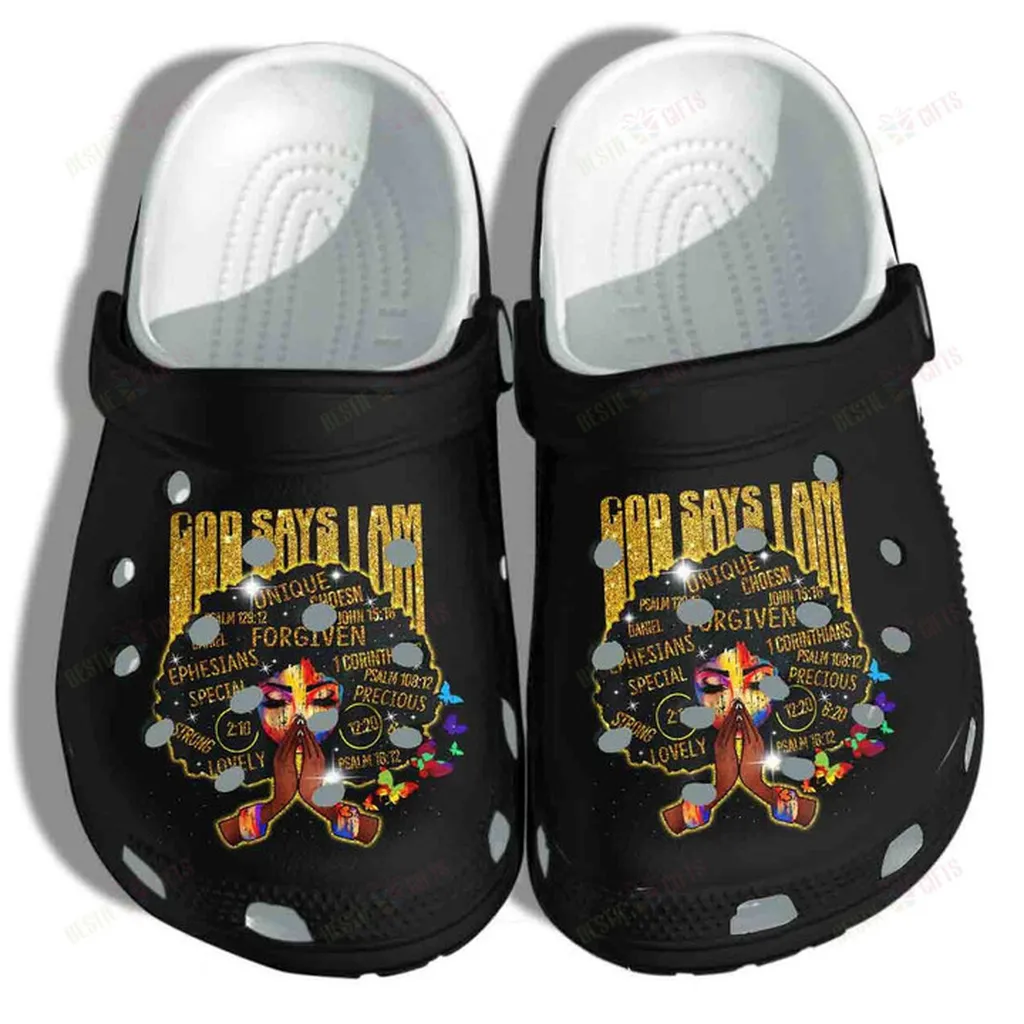 African God Say I Am Gold Black Girl Magic Crocs Classic Clogs