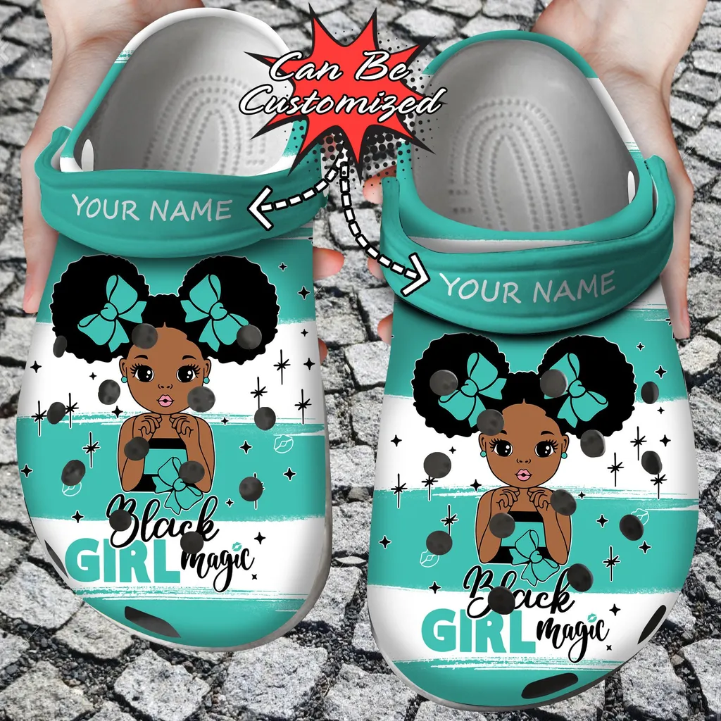 Afro Girl Crocs Personalized Black Girl Magic Clog