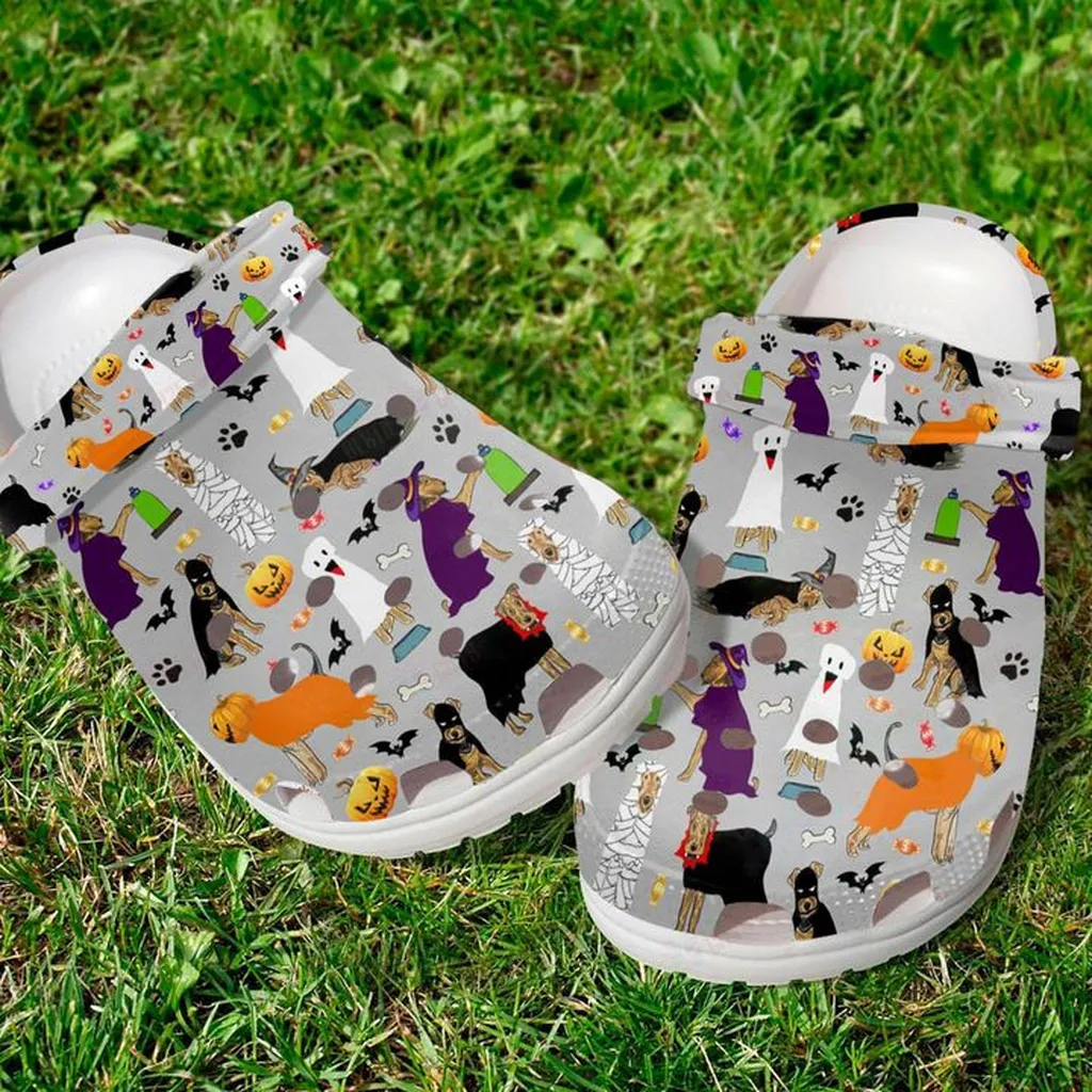 Airedale Terrier Halloween Crocs, Personalized Crocs Classic Clogs