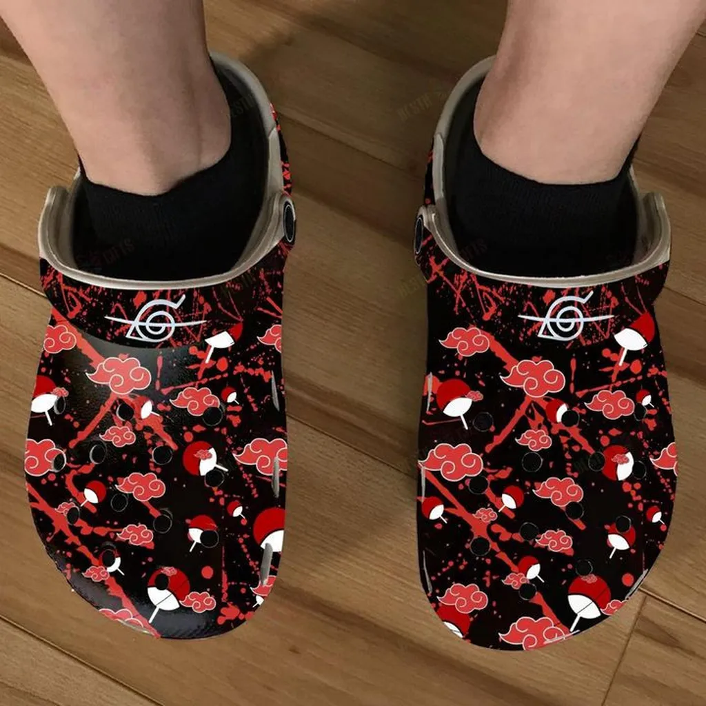 Akatsuki Cloud Naruto Crocs Classic Clogs