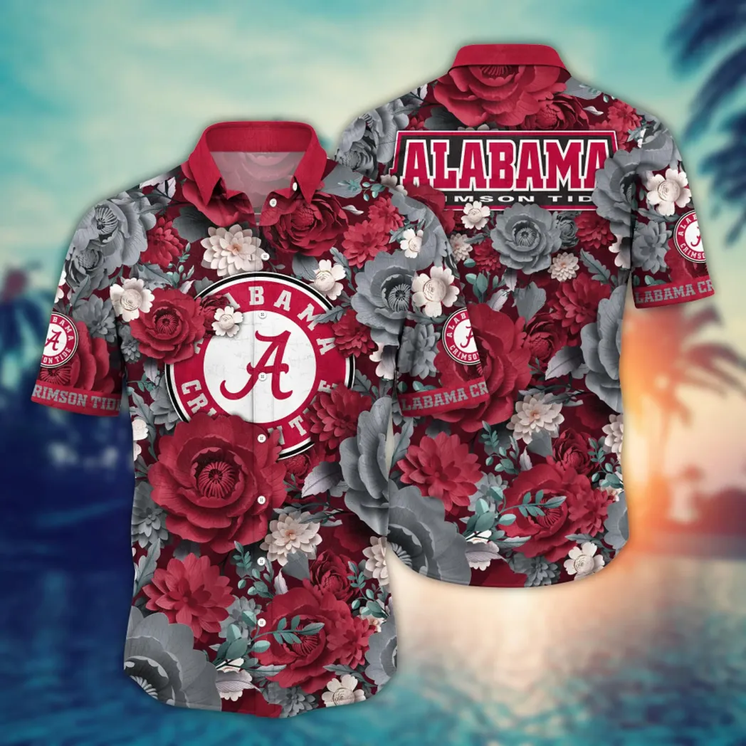 Alabama Crimson Tide NCAA Flower Aloha Hawaiian Shirt, Custom Summer Football Shirts VPHWA2451153670