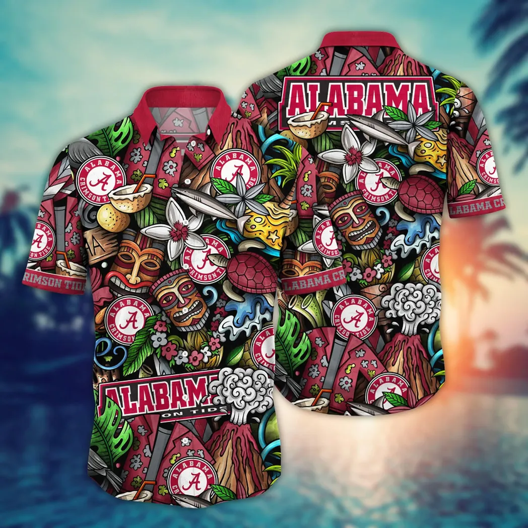 Alabama Crimson Tide NCAA Flower Aloha Hawaiian Shirt, Custom Summer Football Shirts VPHWA2451154353