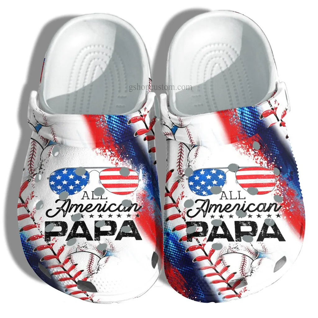 All America Papa Usa Flag Croc