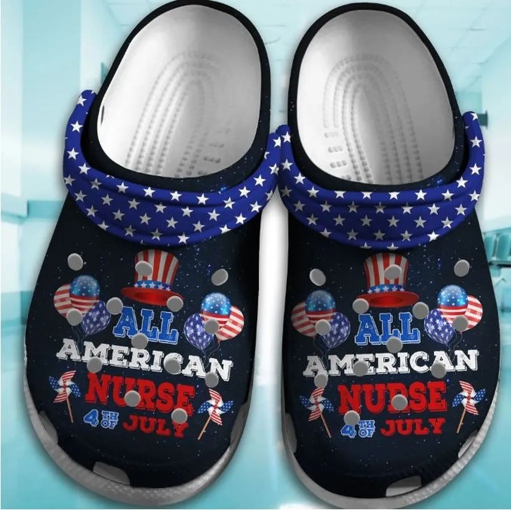 All American Nurse Crocbland 4Th Of July - Nurse Happy Independence Shoe Clog Gift For Men Women Nurse