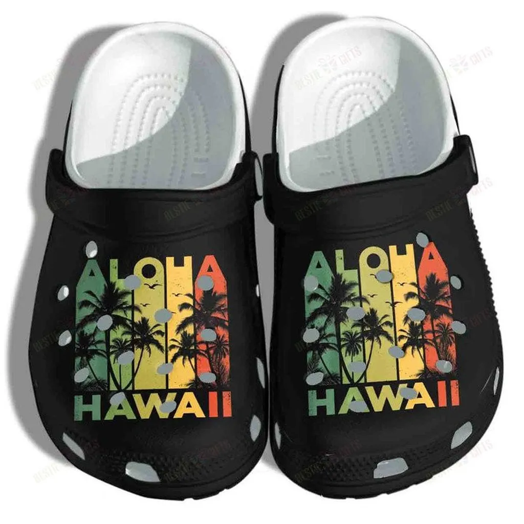 Aloha Hawaii Coconut Tree Crocs Classic Clogs