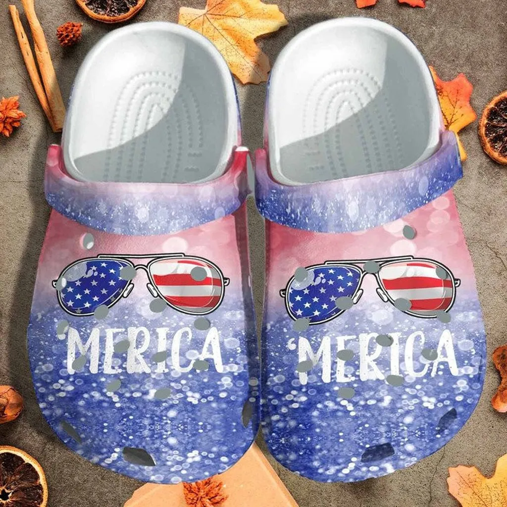 America Sunglasses USA Flag Custom Crocs Classic Clogs