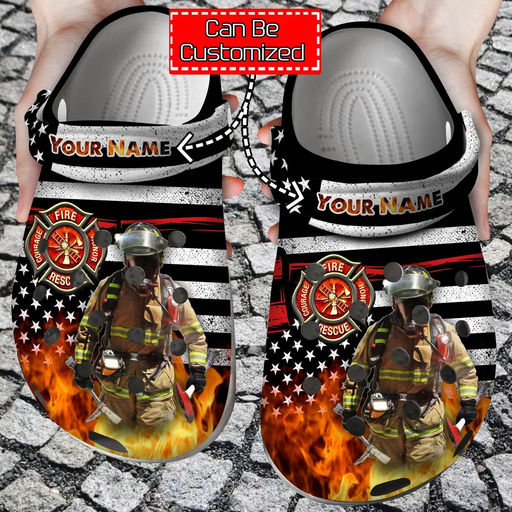 American Firefighter Fire Rescue Fireman Crocs Clog