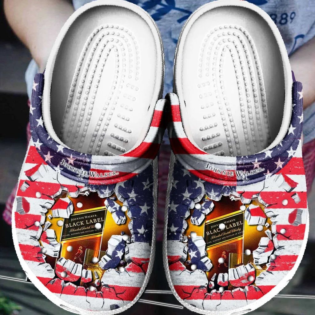 American Flag Johnnie Walker Rubber Crocs Clog