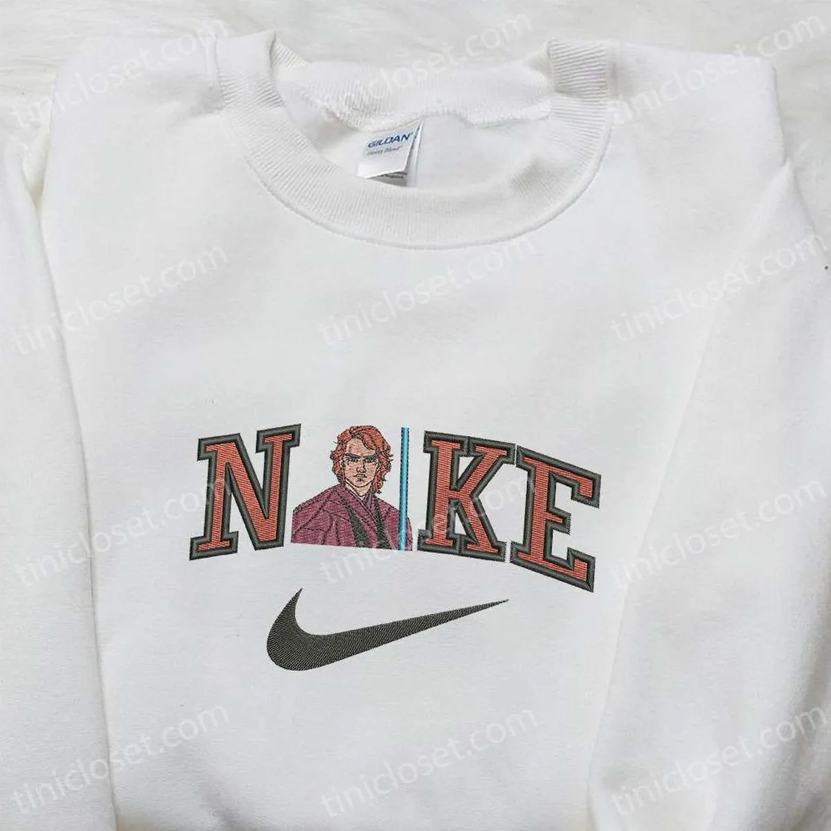 Anakin Skywalker x Nike Movie Embroidered Shirt, Star Wars Embroidered Shirt, Custom Nike Embroidered Shirt