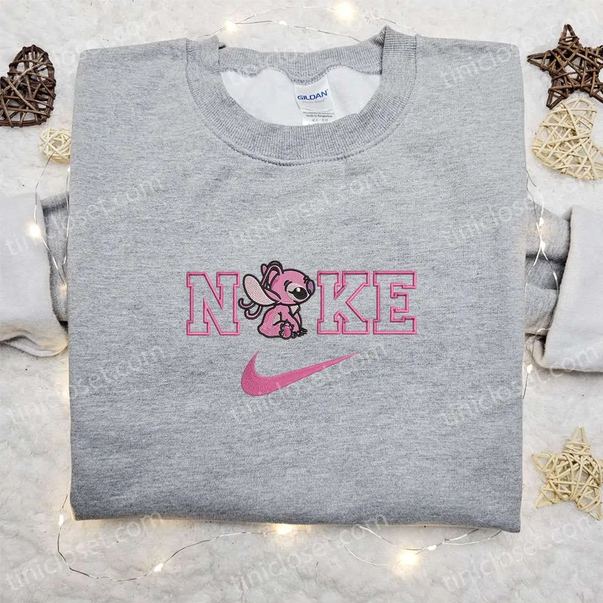 Angel Cartoon x Nike Embroidered Sweatshirt, Walt Disney Characters Embroidered Shirt, Best Christmas Gift Ideas for Family