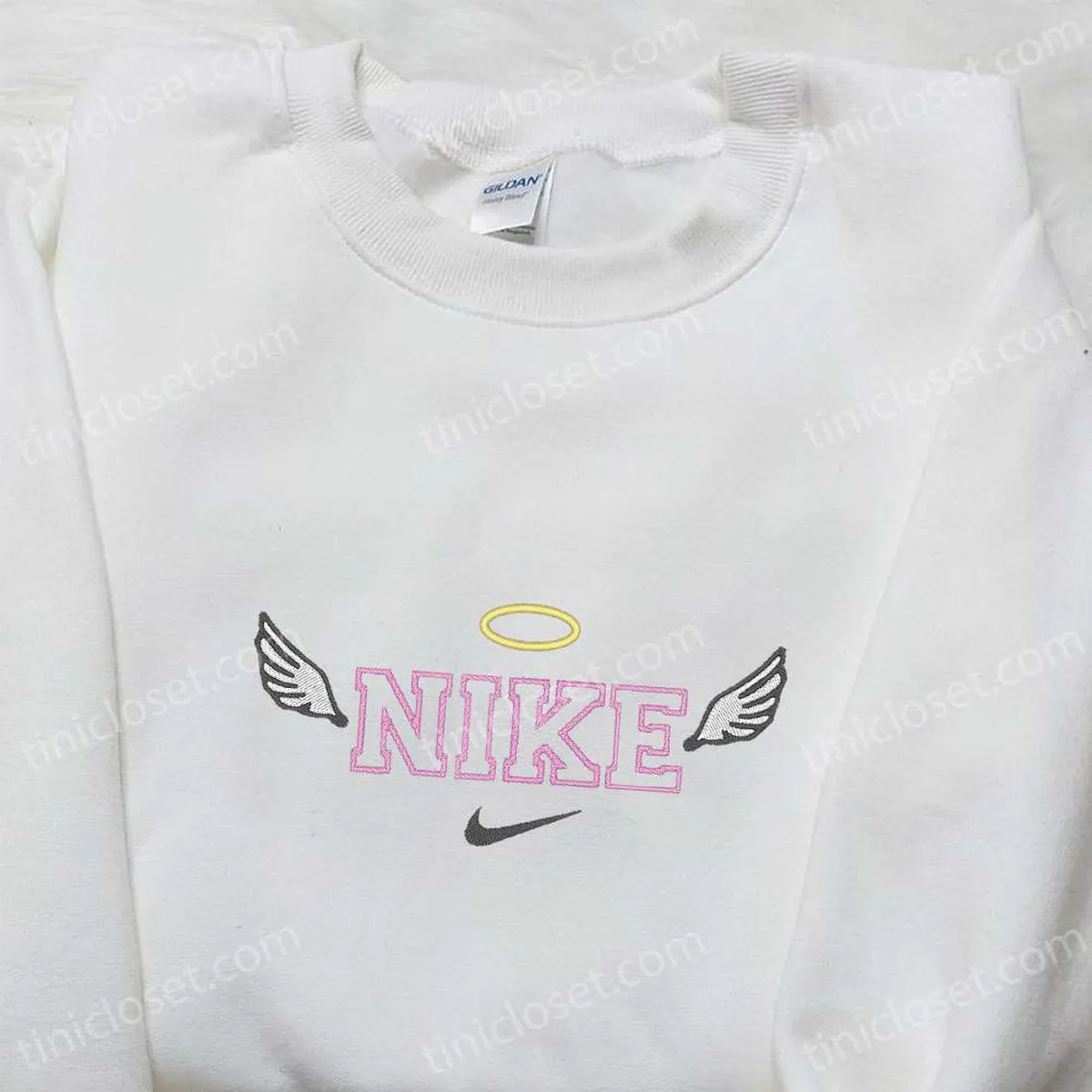 Angel x Nike Embroidered Shirt, Nike Inspired Embroidered Shirt, Best Birthday Gifts for Family