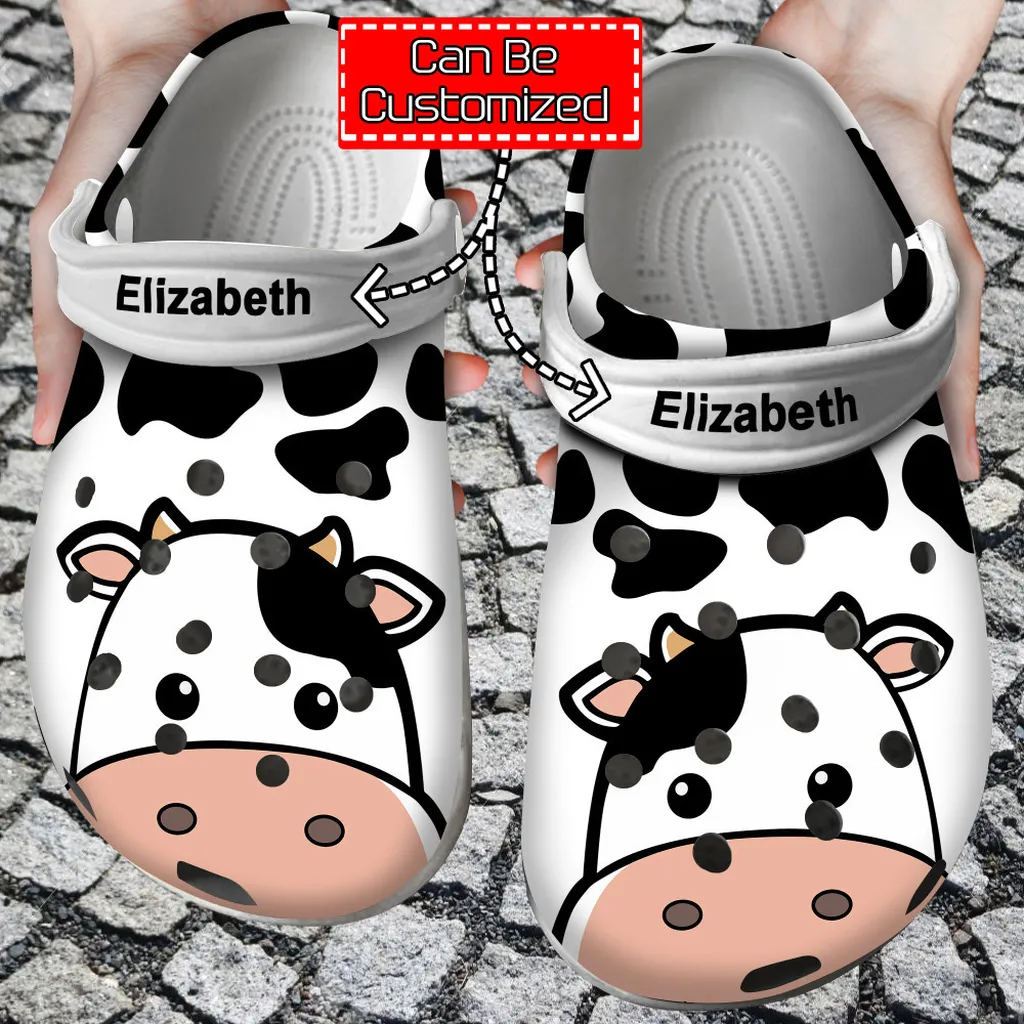 Animal Crocs - Cow Face Print Personalized Clogs