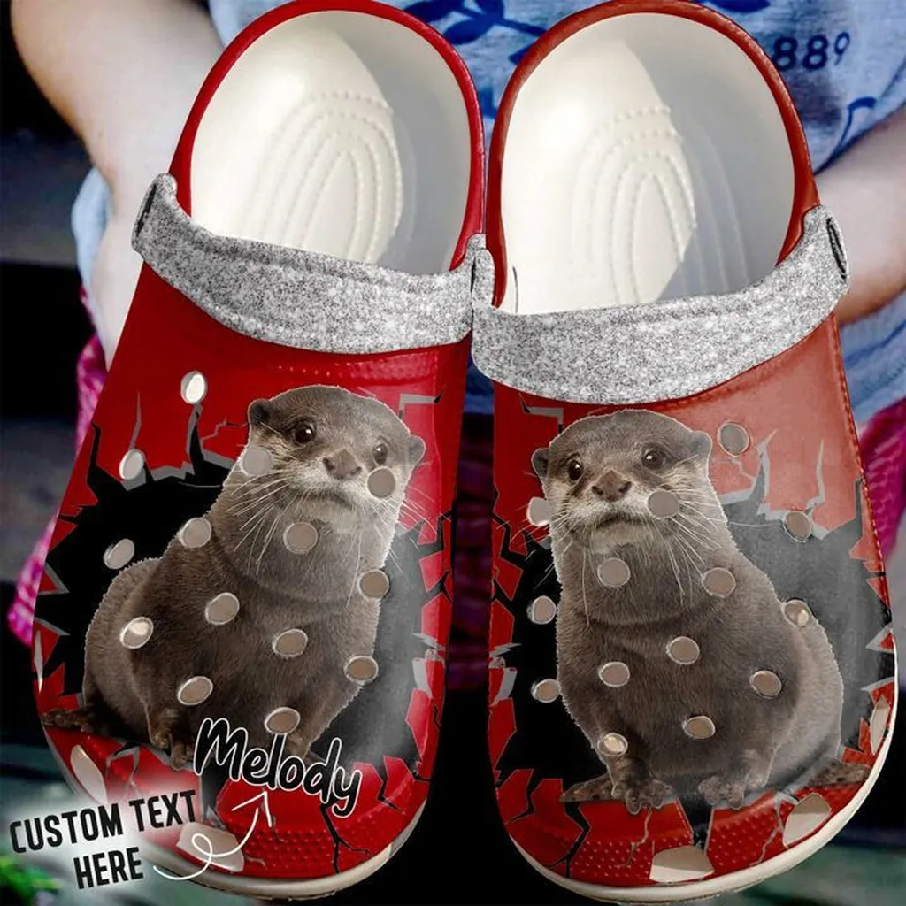 Animal Crocs - Otter Personalized Crack Wall Crocs Clog