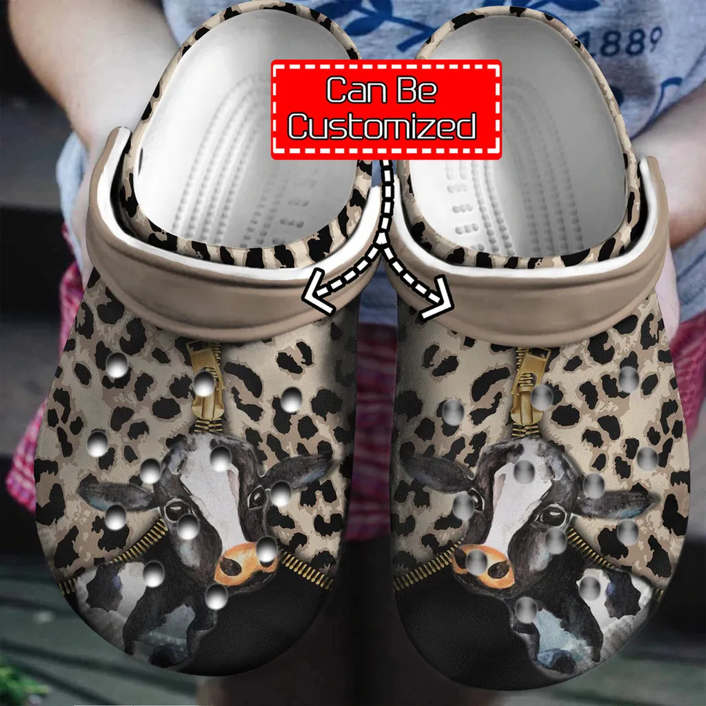 Animal Crocs - Personalized Cow Leopard Pattern Clog