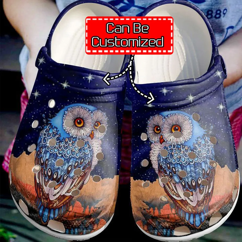 Animal Crocs - Personalized Owl Night Clogs