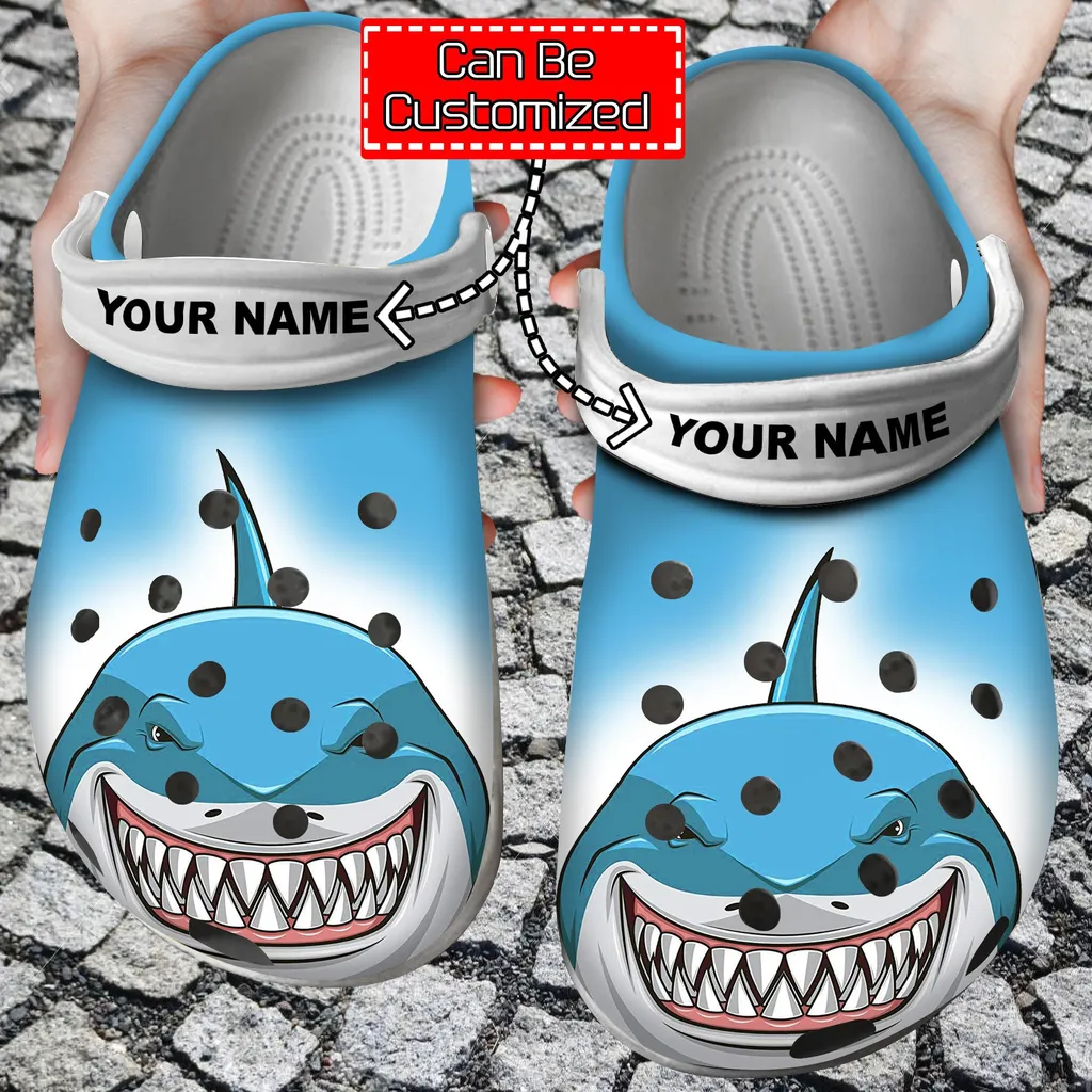 Animal Crocs Shark Face Print Personalized Clogs