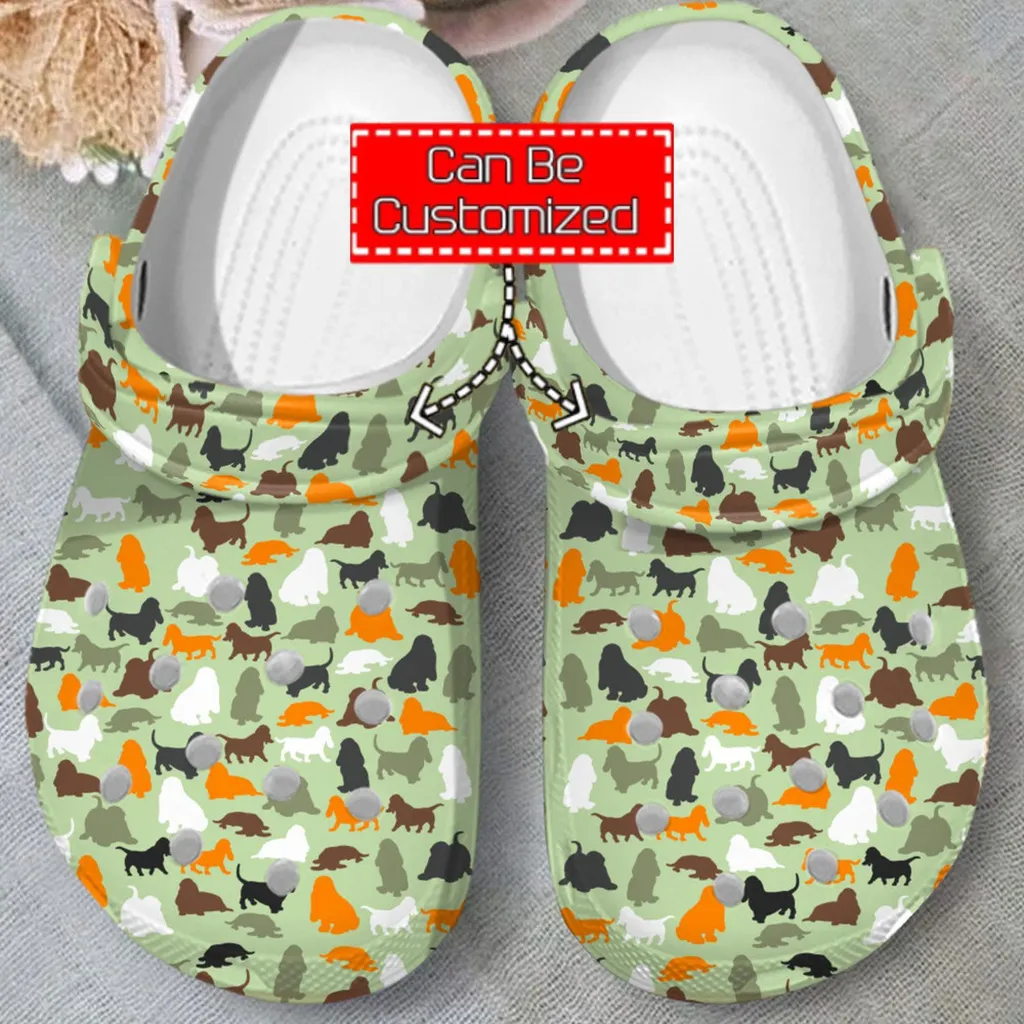 Animal Print Crocs - Basset Hound Camo Clog