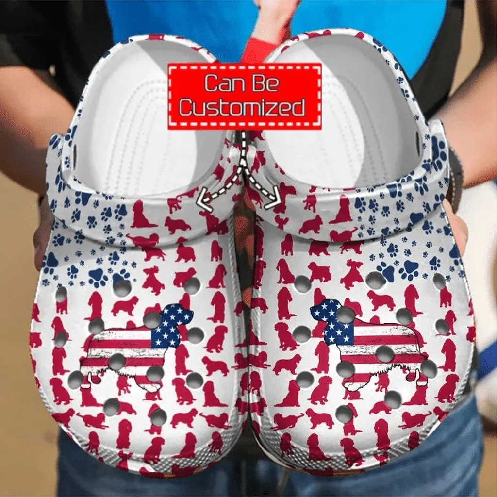 Animal Print Crocs - Cocker Spaniel American Flag Clog