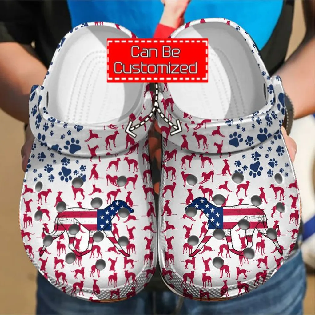 Animal Print Crocs - Doberman American Flag Clog