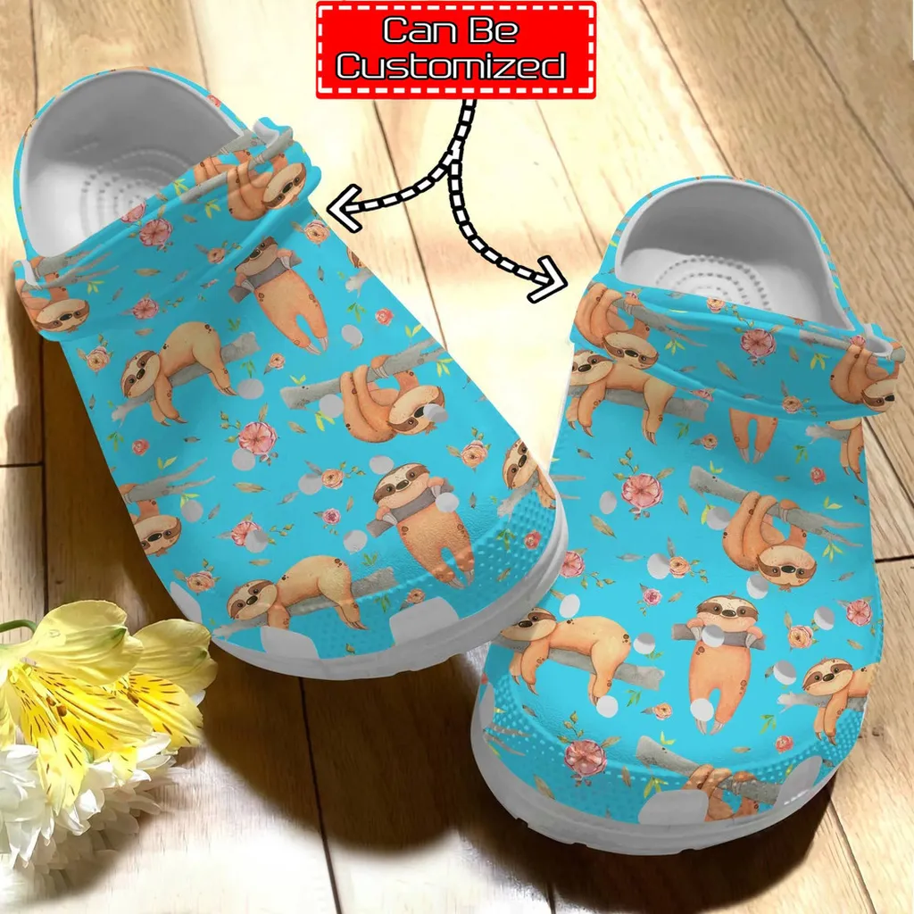 Animal Print Crocs - Personalized Cute Sloth Pattern Clog