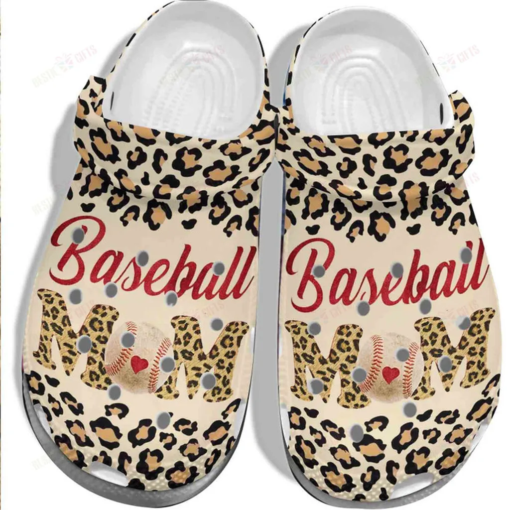 Animal Skin Baseball With Heart Crocs Classic Clogs