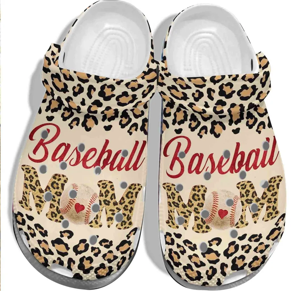 Animal Skin Baseball With Heart Outdoor Shoe - Baseball Mom Custom Crocs