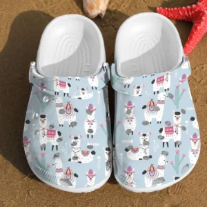 Animals Llama Pattern Alpaca Gift For Lovers Comfortable Summer Gift For Lover Rubber Crocs Clog