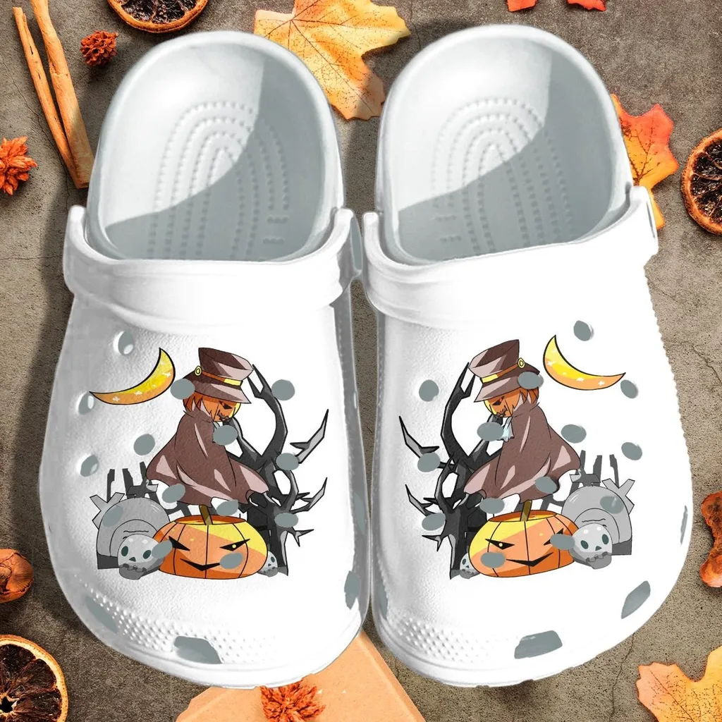 Anime Halloween Pumpkin Ghost Crocs