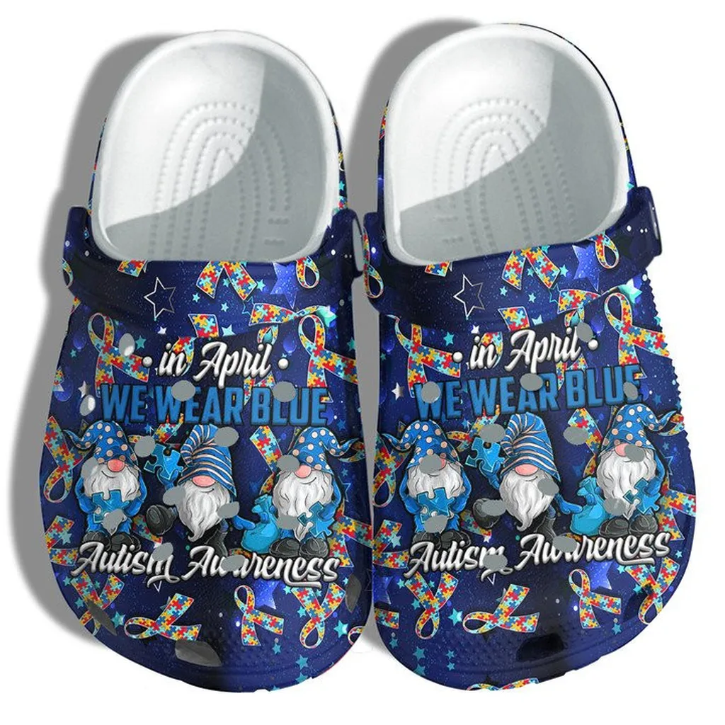 April Gnomes Autism Awareness Crocs Clogs