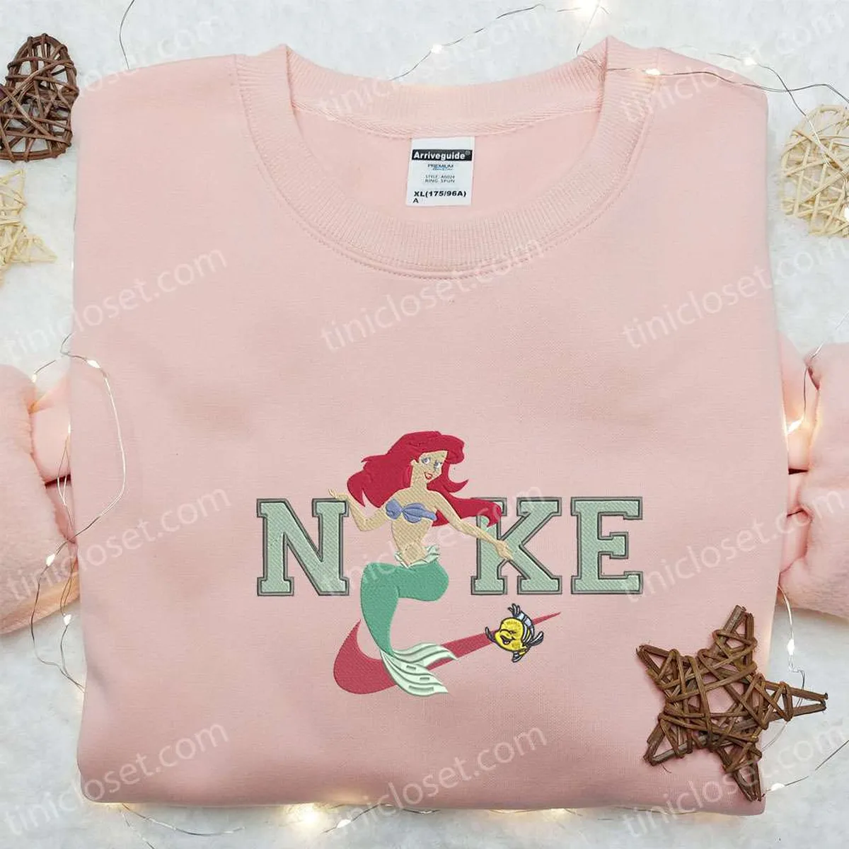 Ariel and Flounder x Nike Embroidered Sweatshirt, The Little Mermaid Disney Plus Embroidered Shirt, Best Gift Ideas For All Occasions