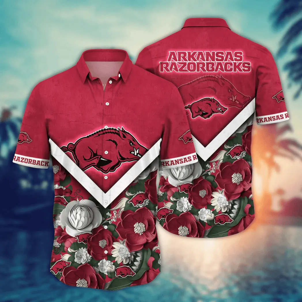 Arkansas Razorbacks NCAA Flower Aloha Hawaiian Shirt, Custom Summer Football Shirts VPHWA2451153723